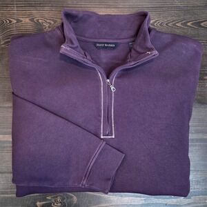 Scott‎ Barber Large Pullover 1/4 Zip Shirt Sweatshirt Pima Cotton Purple